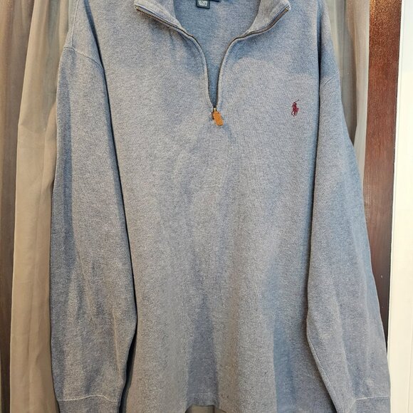 Polo Ralph Lauren Men's Blue Long Sleeve 1/4 Zip Pullover Sweater (L Tall) - Picture 3 of 13